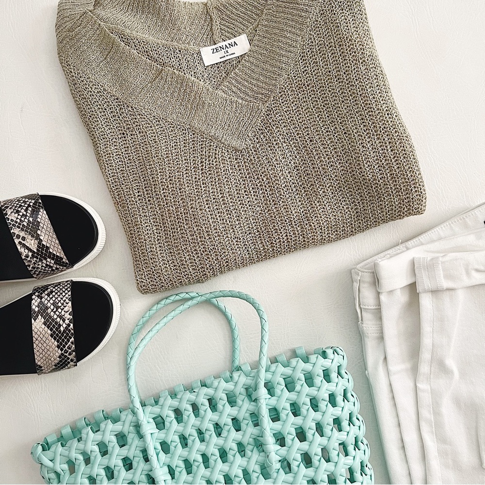 Plus Open Knit Dolman Top